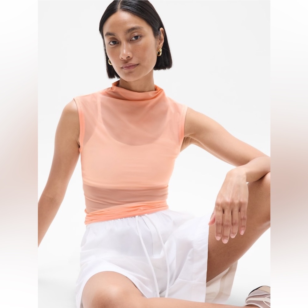 NWT Athleta Peach Mesh Tank Top size M